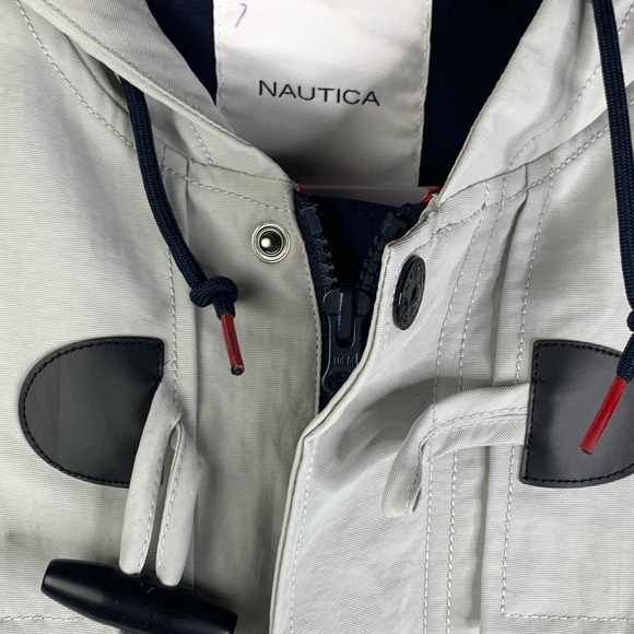 Nautica Gray Below Hips Zipper & Toggle Close Hood Lined Pockets Jacket X-Small - Picture 6 of 13